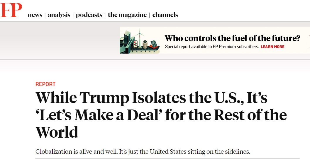 ترامپ در حال منزوی کردن آمریکا در عرصه جهانی است ترامپ در حال منزوی کردن آمریکا در عرصه جهانی است