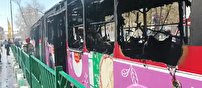 آتش سوزی اتوبوس بی آر تی ولیعصر تلفات جانی نداشت
