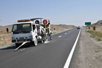 خط‌کشی 1250 کیلومتر در مسیر اربعین با هدف افزایش اقدامات ایمنی در راه‌های استان کرمانشاه