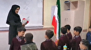 احترام دانش آموزان پایه اول ابتدایی به پرچم ایران در تبریز