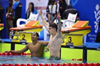 نشان طلای رقابتهای آسیایی بر گردن شناگر شیرازی