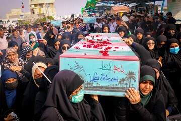 استقبال از شهید گمنام در حسینیه قائم آل محمد بندرعباس